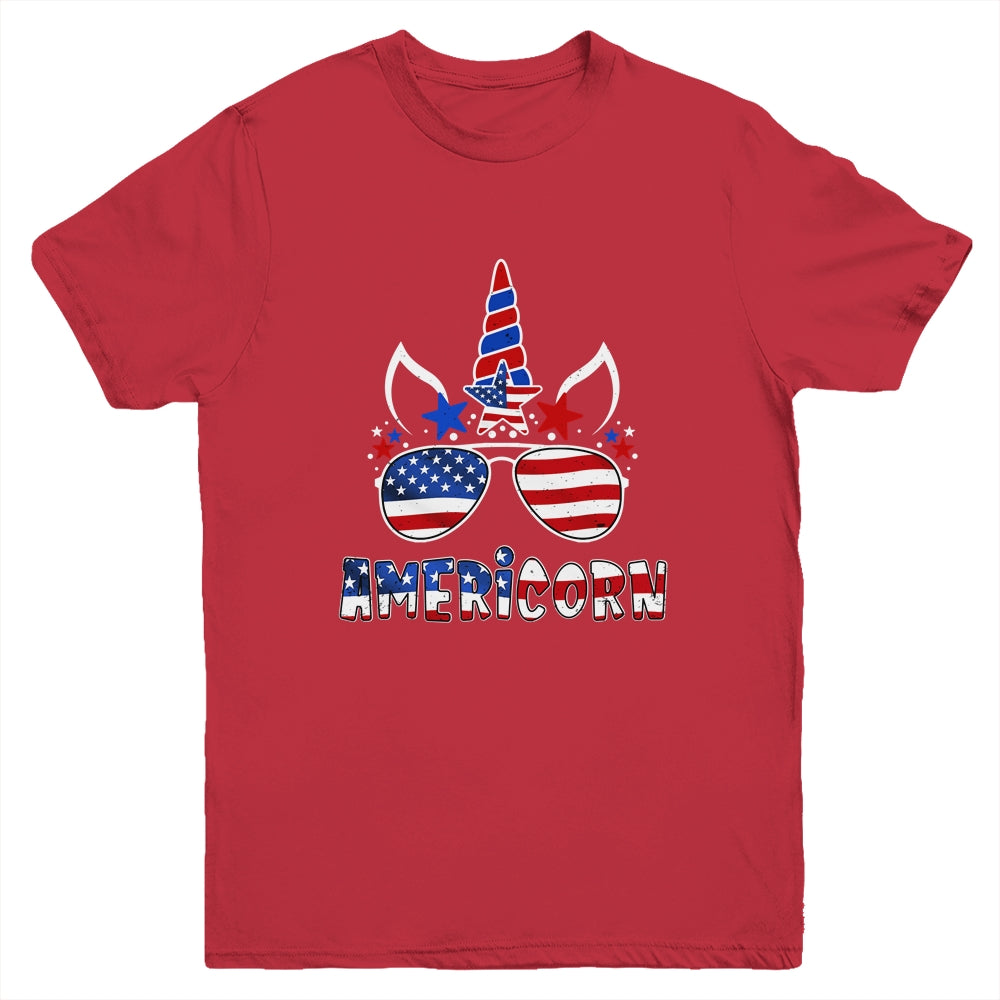 Americorn Unicorn 4th of July Girls Kids American Youth Shirt | siriusteestore