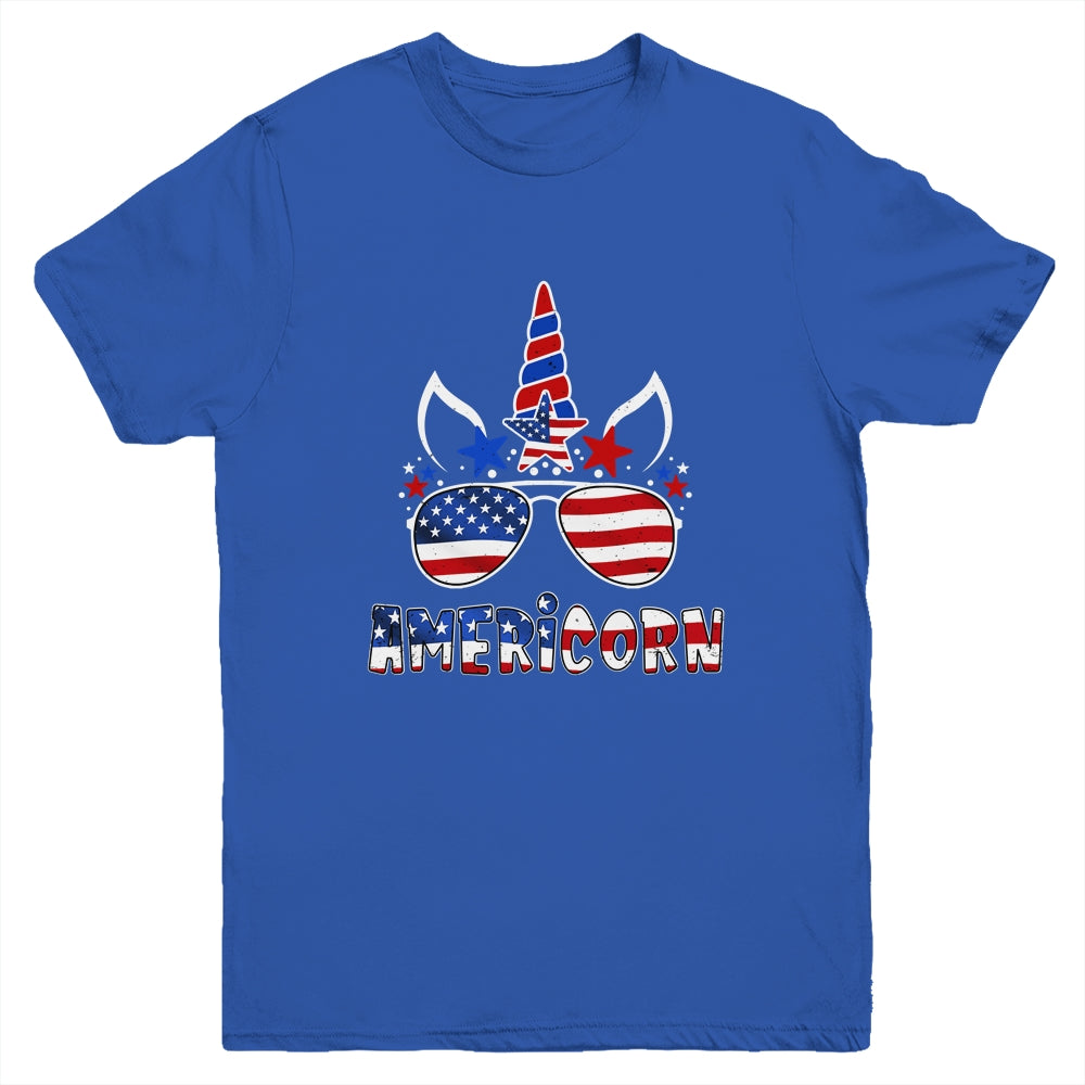 Americorn Unicorn 4th of July Girls Kids American Youth Shirt | siriusteestore
