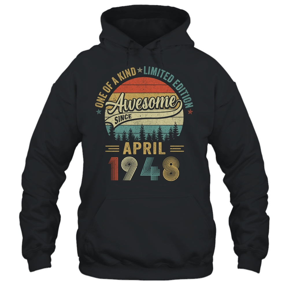 April 1948 Vintage 75 Years Old Retro 75th Birthday Shirt & Hoodie | siriusteestore