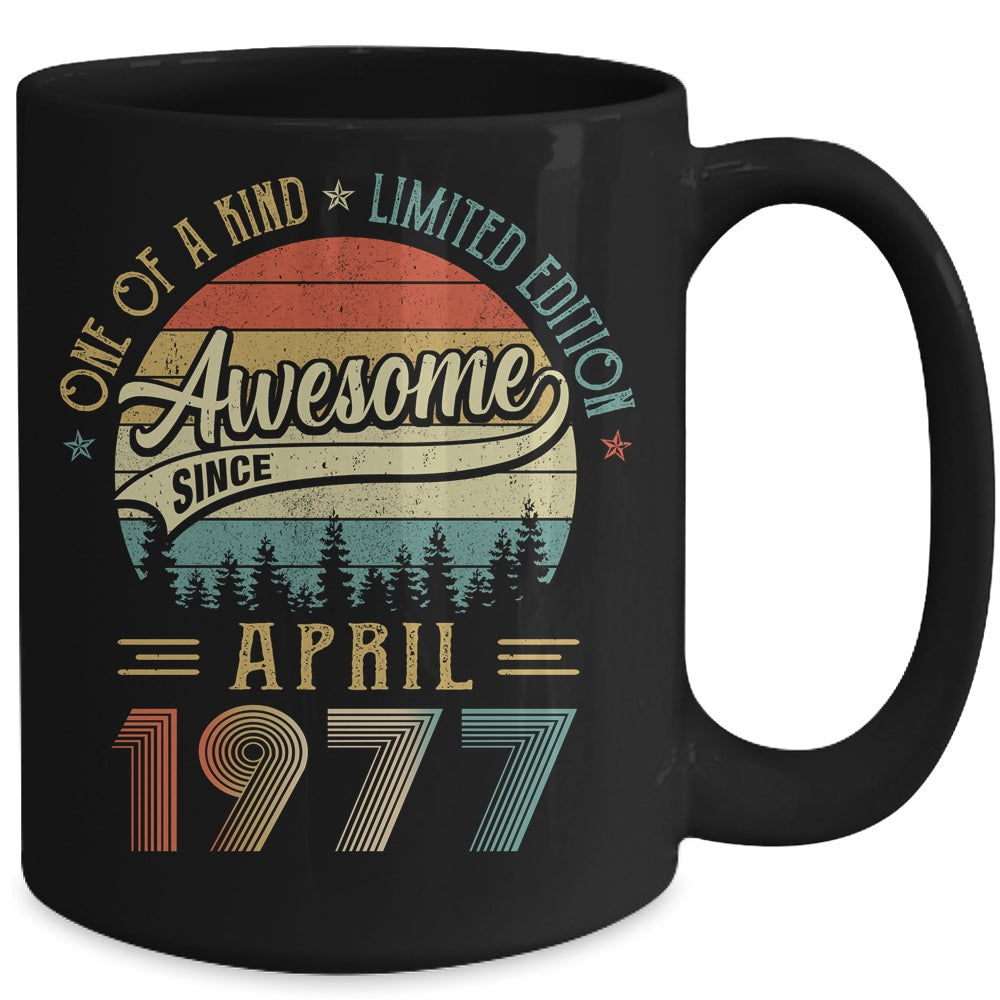 April 1977 Vintage 45 Years Old Retro 45th Birthday Mug | siriusteestore