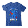 April I Wear Blue For Nephew Dinosaur Autism Awareness Shirt & Hoodie | siriusteestore