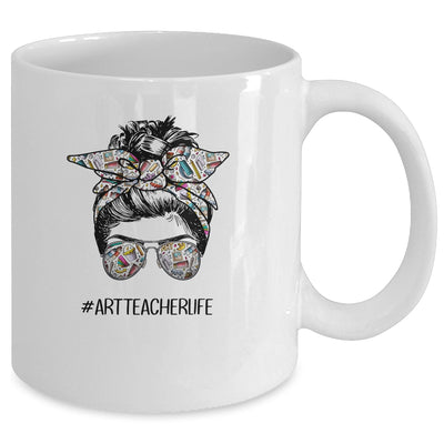 Art Teacher Life Messy Bun Hair Back To School Mug | siriusteestore