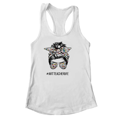 Art Teacher Life Messy Bun Hair Back To School Shirt & Tank Top | siriusteestore