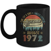 August 1972 Vintage 50 Years Old Retro 50th Birthday Mug | siriusteestore