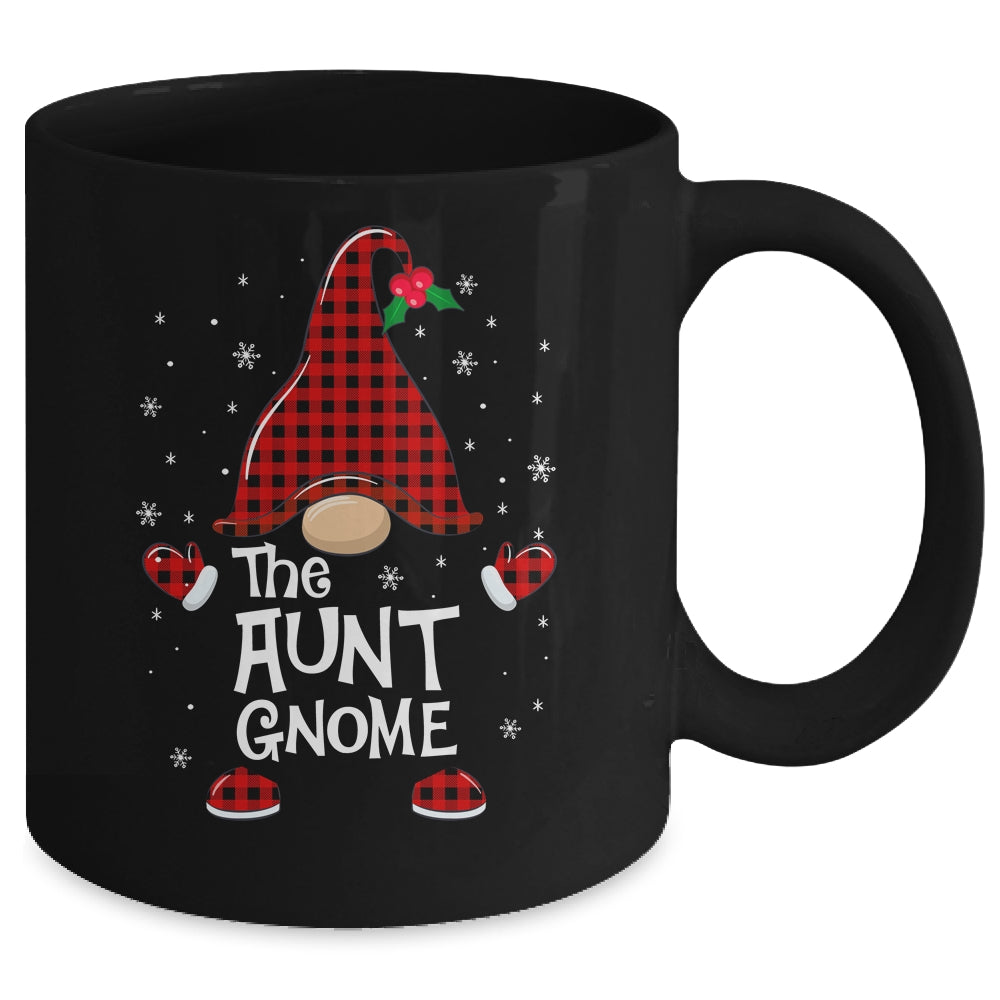Aunt Gnome Buffalo Plaid Matching Christmas Pajama Gift Mug | siriusteestore