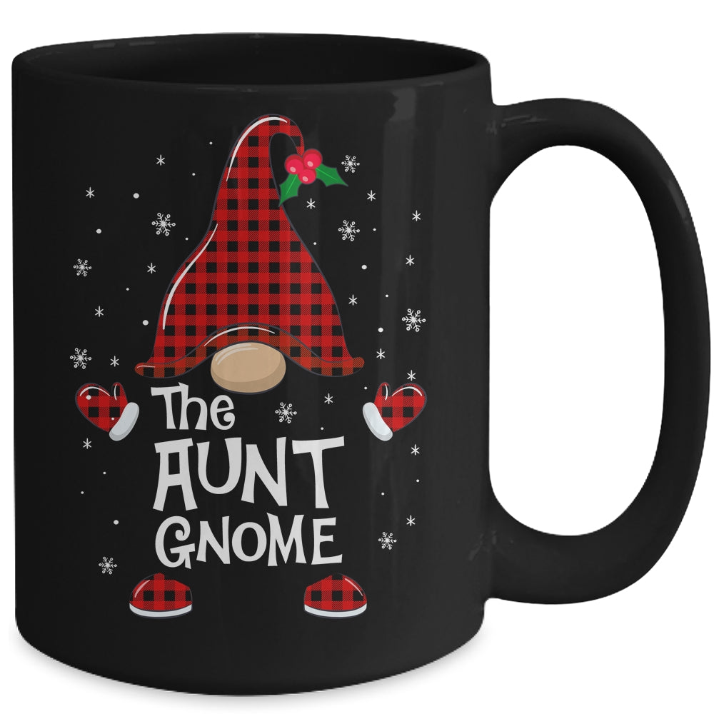 Aunt Gnome Buffalo Plaid Matching Christmas Pajama Gift Mug | siriusteestore