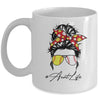 Aunt Life Softball Baseball Women Mothers Day Messy Bun Funny Mug | siriusteestore