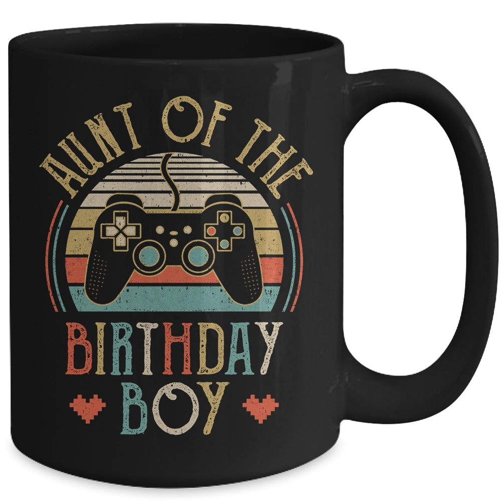 Aunt Of The Birthday Boy Vintage Matching Gamer Birthday Mug | siriusteestore