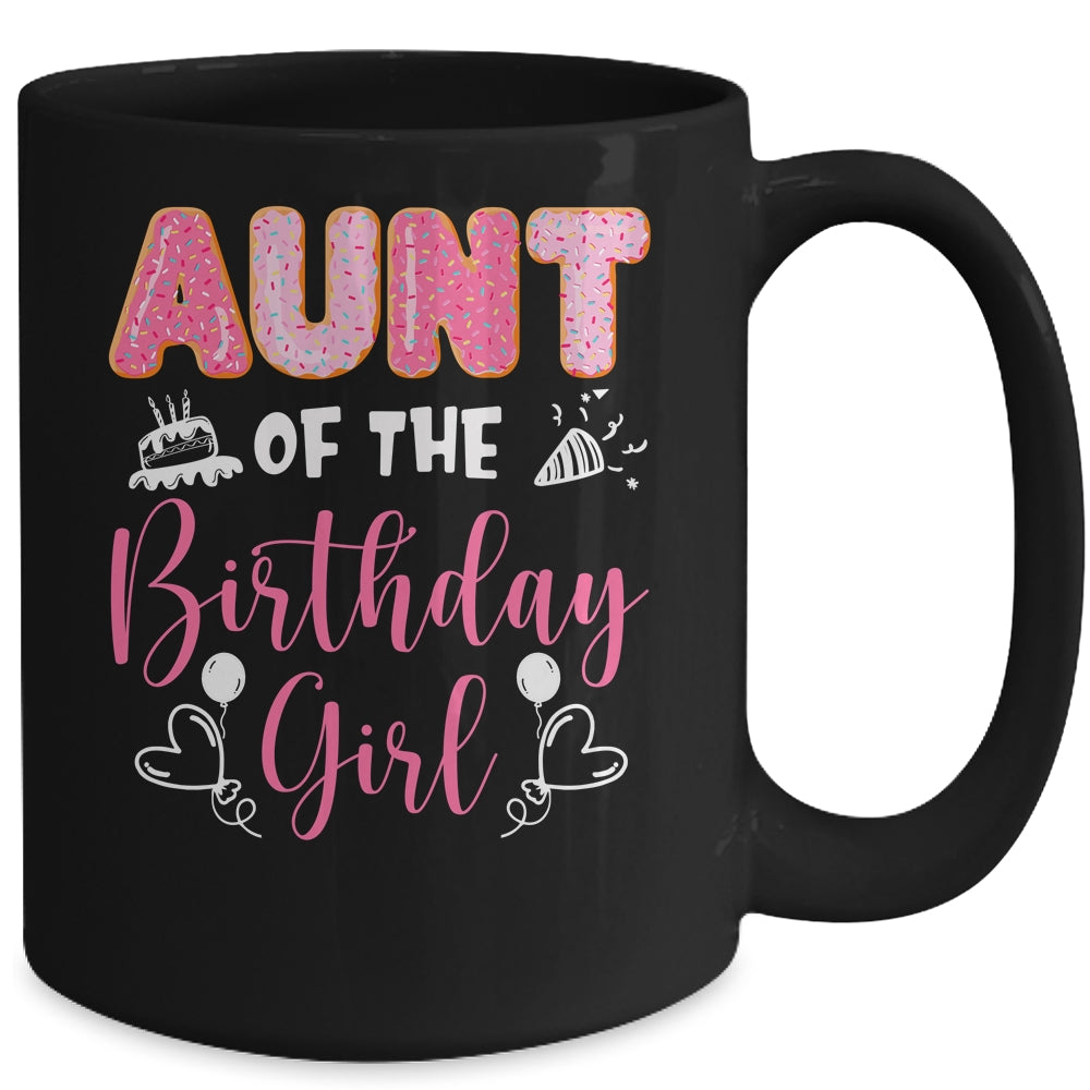 Aunt Of The Birthday Girl Family Donut Birthday Mug | siriusteestore