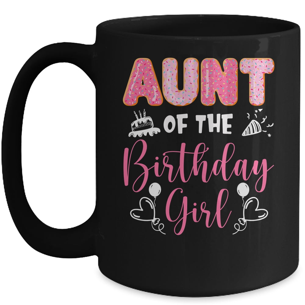 Aunt Of The Birthday Girl Family Donut Birthday Mug | siriusteestore