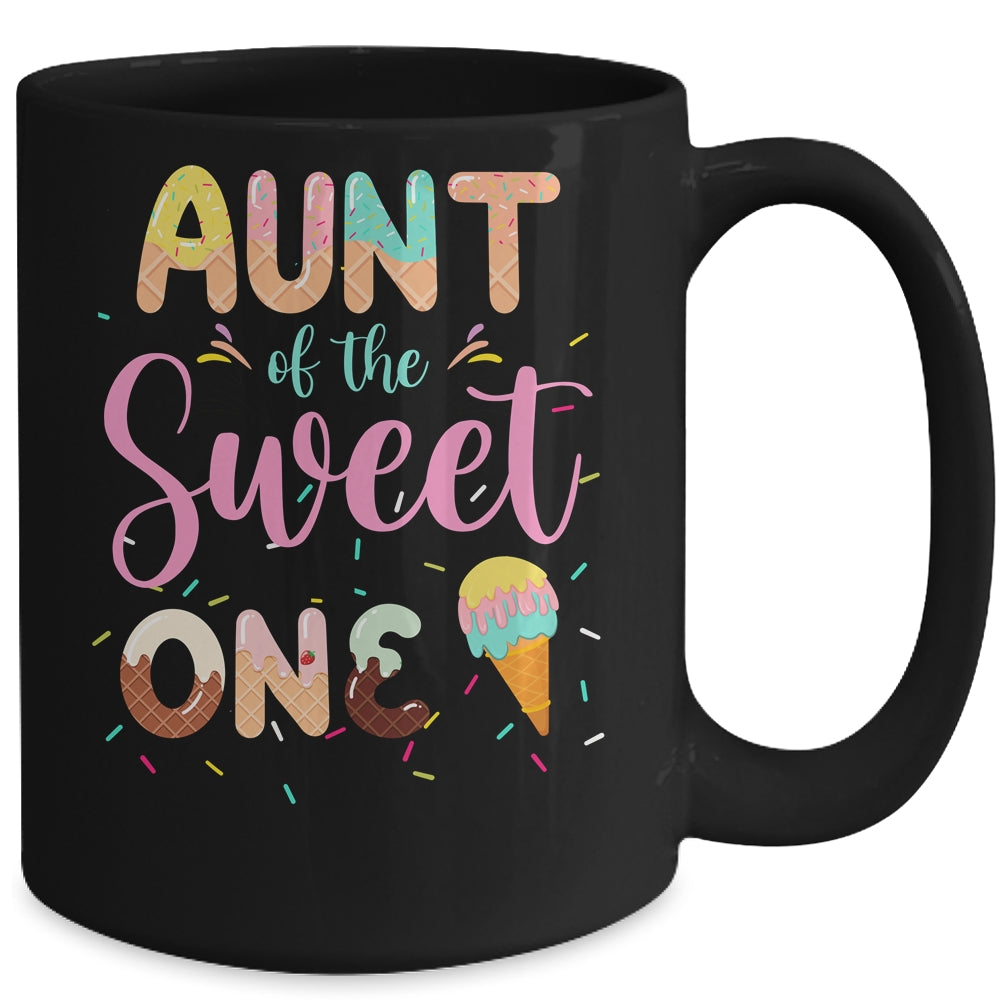 Aunt Of The Sweet One Ice Cream 1st First Birthday Family Mug | siriusteestore