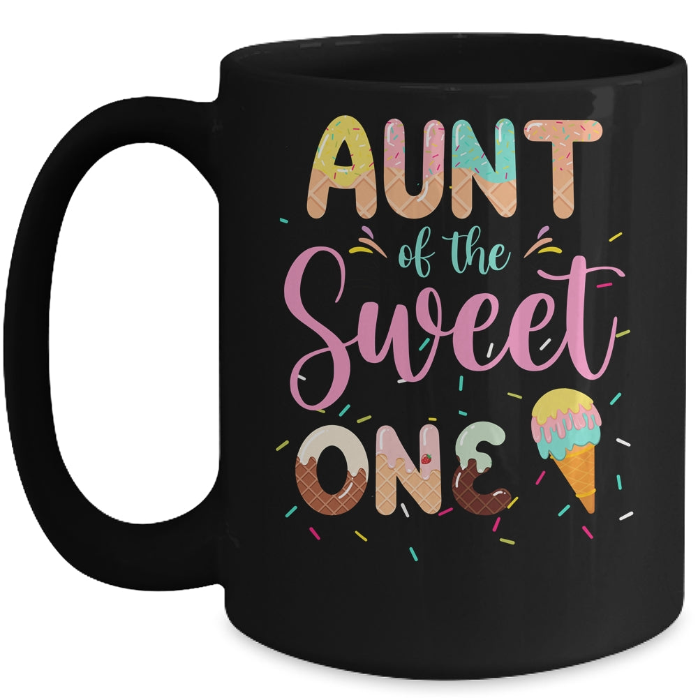 Aunt Of The Sweet One Ice Cream 1st First Birthday Family Mug | siriusteestore