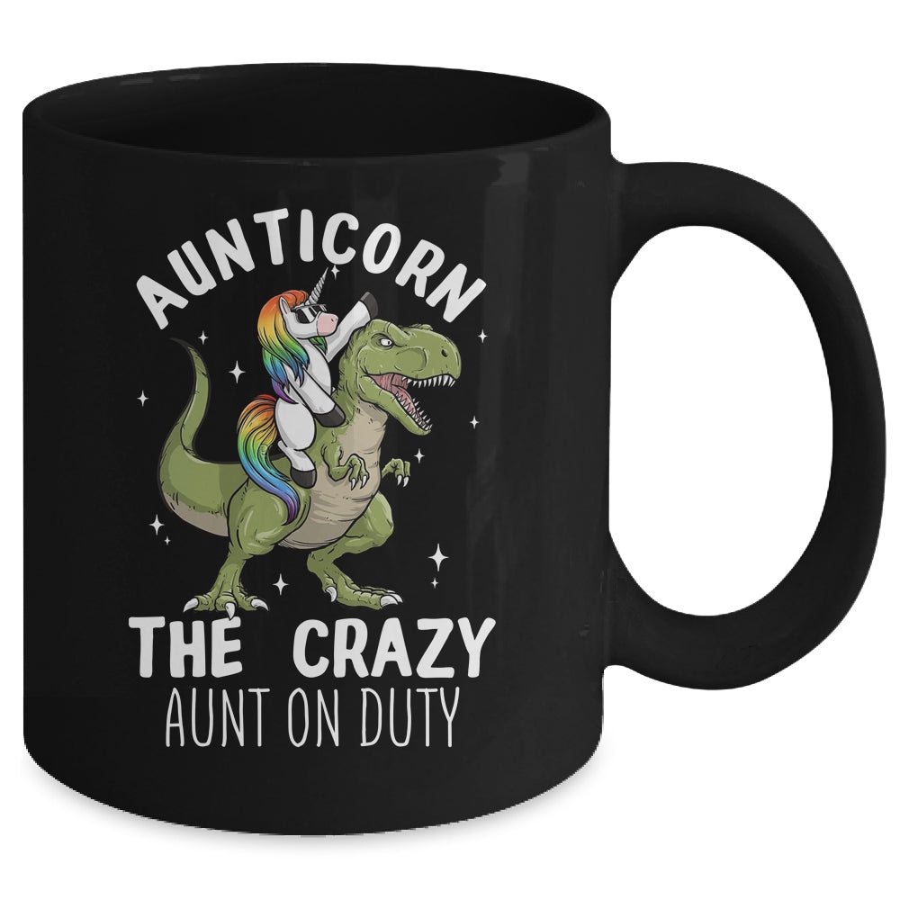 Aunticorn Crazy Aunt Auntie Aunt T-Rex Unicorn Mug | siriusteestore