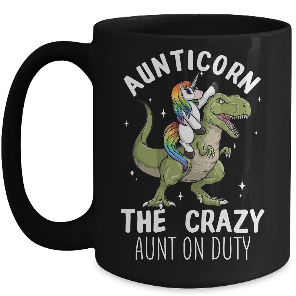 Aunticorn Crazy Aunt Auntie Aunt T-Rex Unicorn Mug | siriusteestore