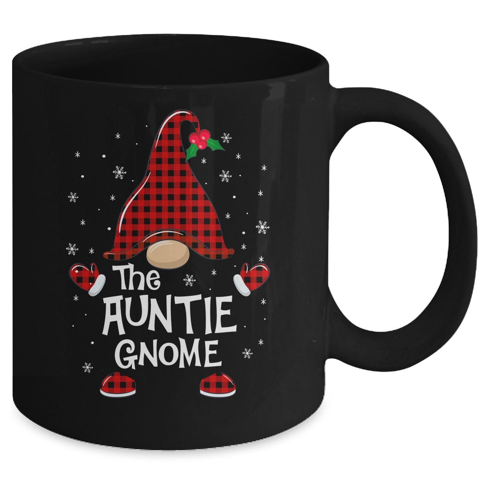 Auntie Gnome Buffalo Plaid Matching Christmas Pajama Gift Mug | siriusteestore