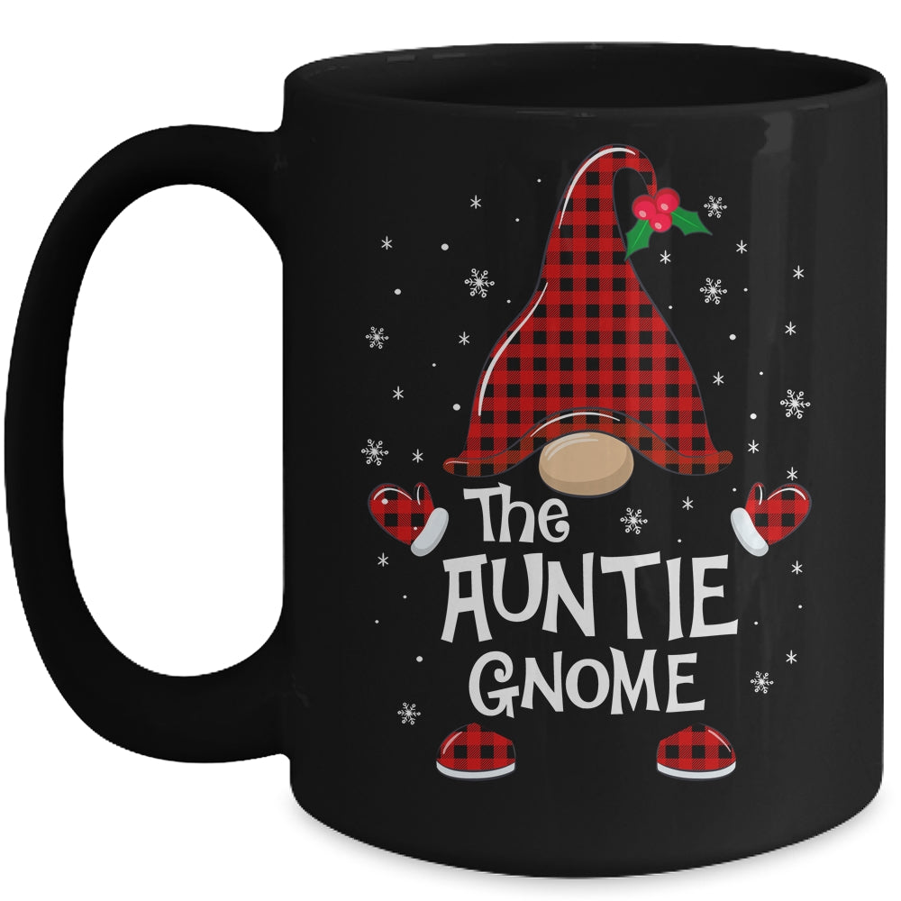 Auntie Gnome Buffalo Plaid Matching Christmas Pajama Gift Mug | siriusteestore