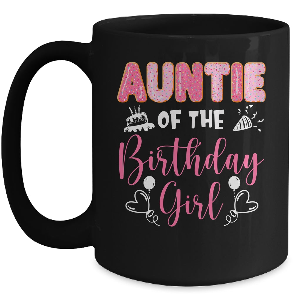 Auntie Of The Birthday Girl Family Donut Birthday Mug | siriusteestore