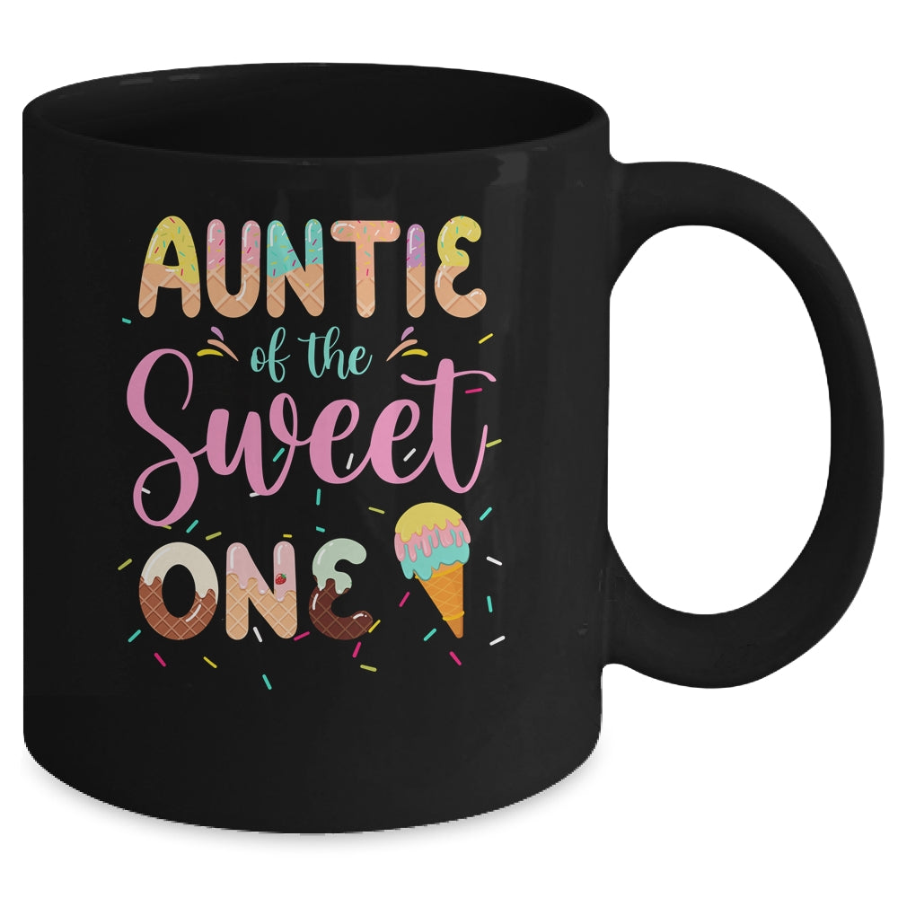 Auntie Of The Sweet One Ice Cream 1st First Birthday Family Mug | siriusteestore