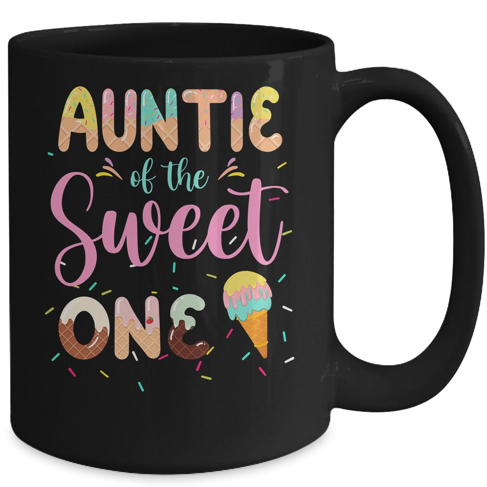 Auntie Of The Sweet One Ice Cream 1st First Birthday Family Mug | siriusteestore
