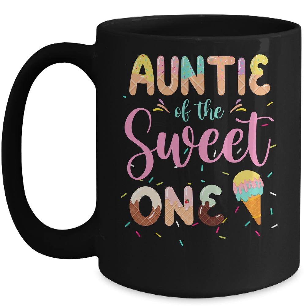 Auntie Of The Sweet One Ice Cream 1st First Birthday Family Mug | siriusteestore