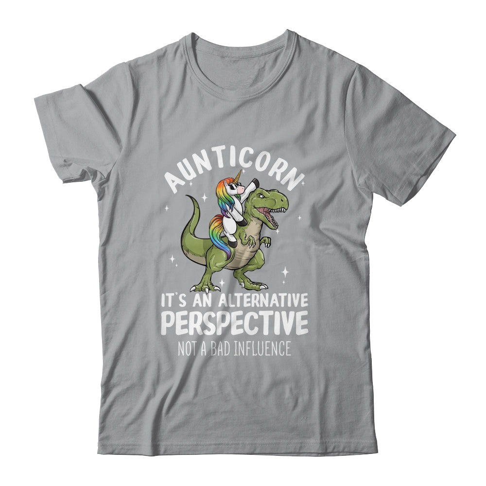 Auntie Unicorn Not Bad Influence Aunt T-Rex Aunticorn Shirt & Tank Top | siriusteestore