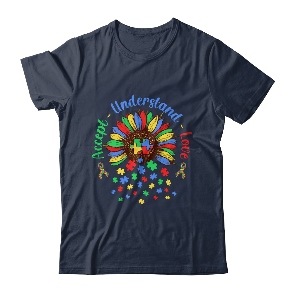 Autism Awareness Accept Understand Love ASD Rainbow Flower Shirt & Hoodie | siriusteestore