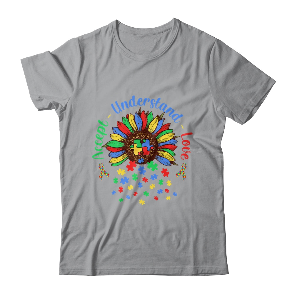 Autism Awareness Accept Understand Love ASD Rainbow Flower Shirt & Hoodie | siriusteestore