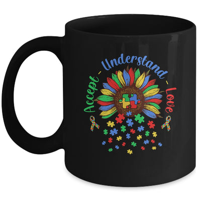 Autism Awareness Accept Understand Love ASD Rainbow Flower Mug | siriusteestore