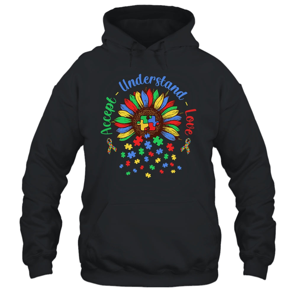Autism Awareness Accept Understand Love ASD Rainbow Flower Shirt & Hoodie | siriusteestore