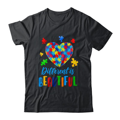 Autism Awareness Different Is Beautiful Autism Heart Shirt & Hoodie | siriusteestore