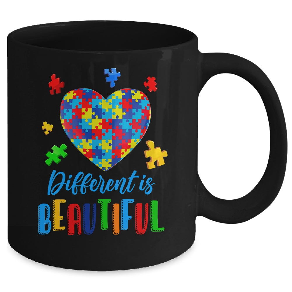 Autism Awareness Different Is Beautiful Autism Heart Mug | siriusteestore