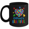 Autism Awareness Different Is Beautiful Autism Heart Mug | siriusteestore