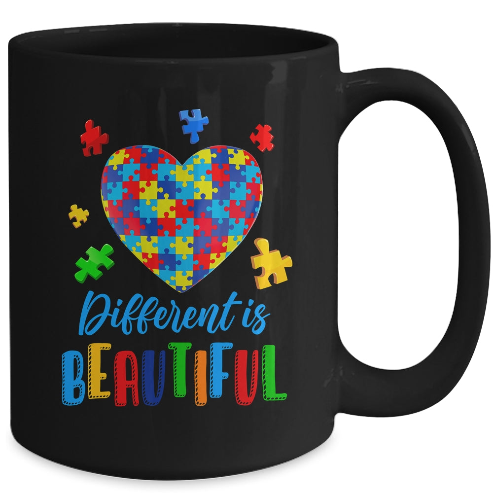 Autism Awareness Different Is Beautiful Autism Heart Mug | siriusteestore