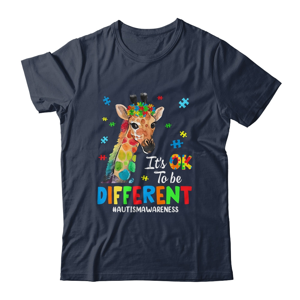 Autism Awareness Giraffe Women Kid Its Ok To Be Different Shirt & Hoodie | siriusteestore
