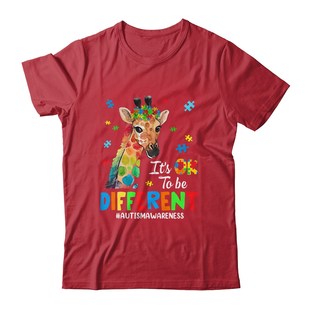 Autism Awareness Giraffe Women Kid Its Ok To Be Different Shirt & Hoodie | siriusteestore