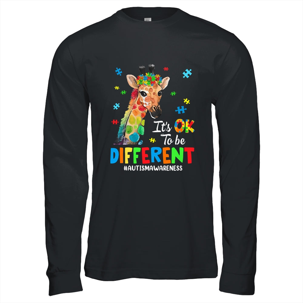 Autism Awareness Giraffe Women Kid Its Ok To Be Different Shirt & Hoodie | siriusteestore