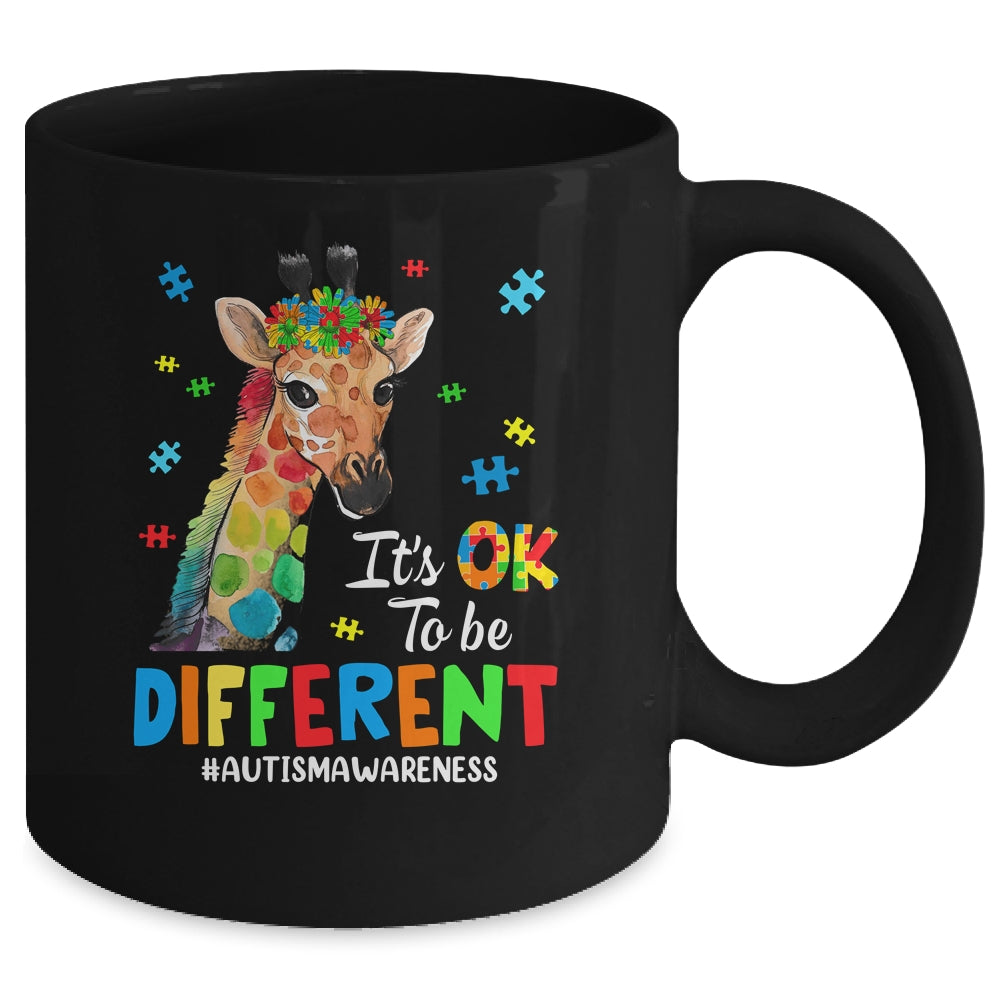 Autism Awareness Giraffe Women Kid Its Ok To Be Different Mug | siriusteestore