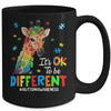 Autism Awareness Giraffe Women Kid Its Ok To Be Different Mug | siriusteestore