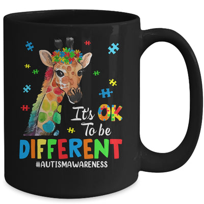 Autism Awareness Giraffe Women Kid Its Ok To Be Different Mug | siriusteestore