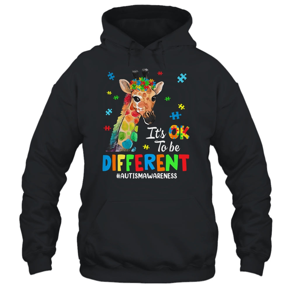 Autism Awareness Giraffe Women Kid Its Ok To Be Different Shirt & Hoodie | siriusteestore