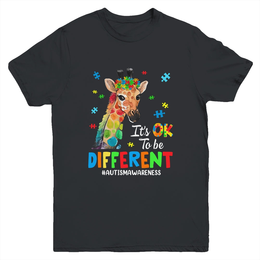 Autism Awareness Giraffe Women Kid Its Ok To Be Different Youth Shirt | siriusteestore