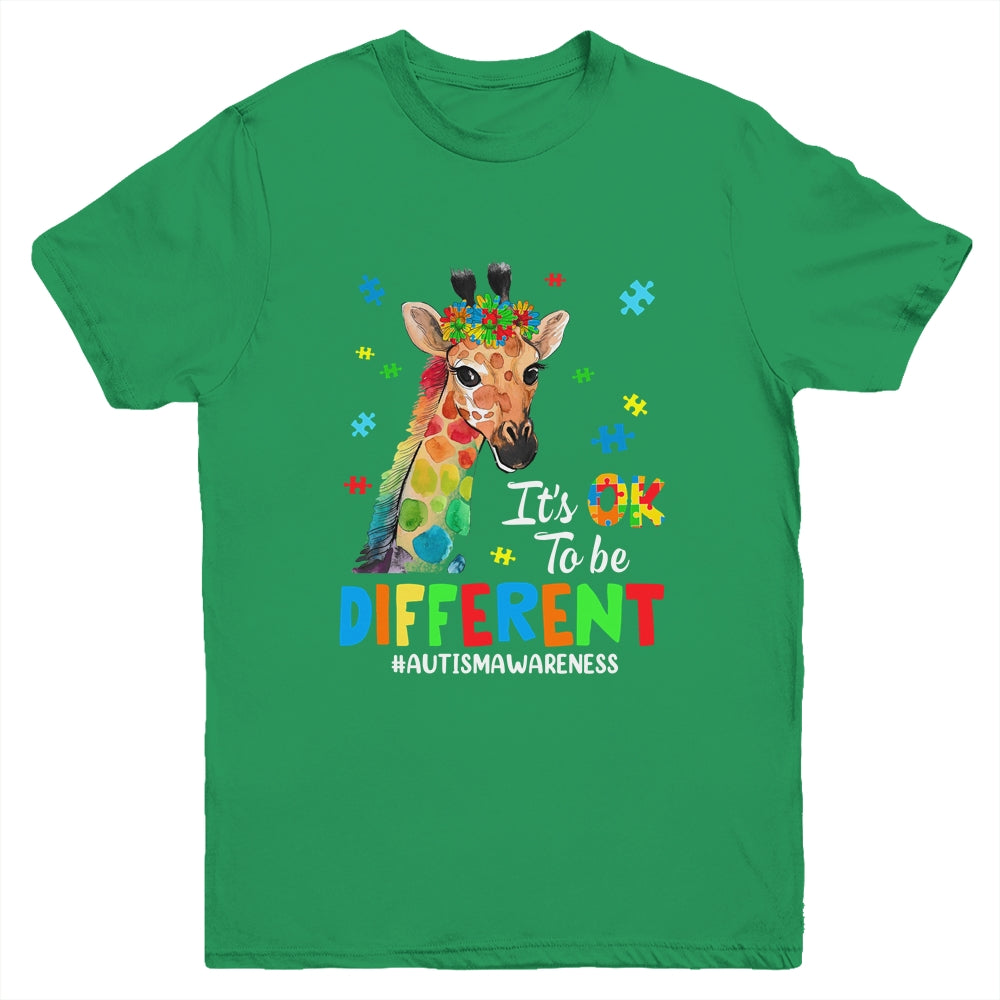 Autism Awareness Giraffe Women Kid Its Ok To Be Different Youth Shirt | siriusteestore