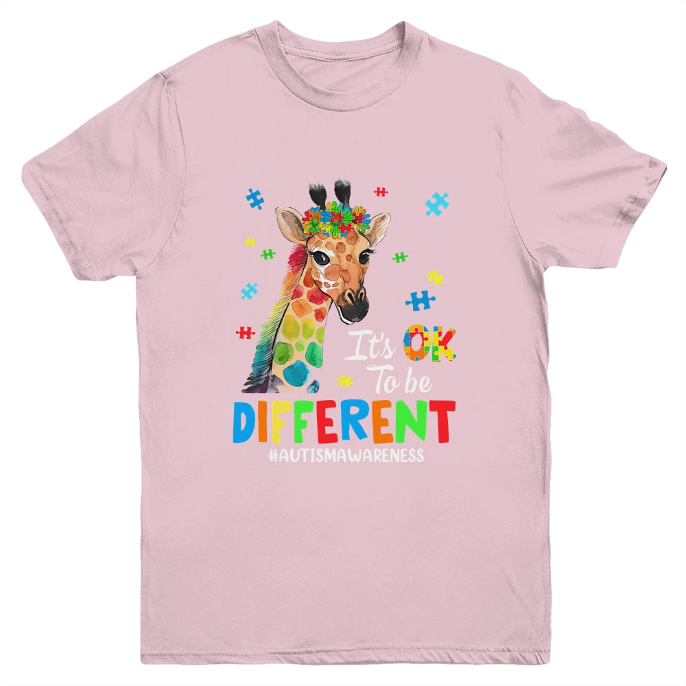 Autism Awareness Giraffe Women Kid Its Ok To Be Different Youth Shirt | siriusteestore