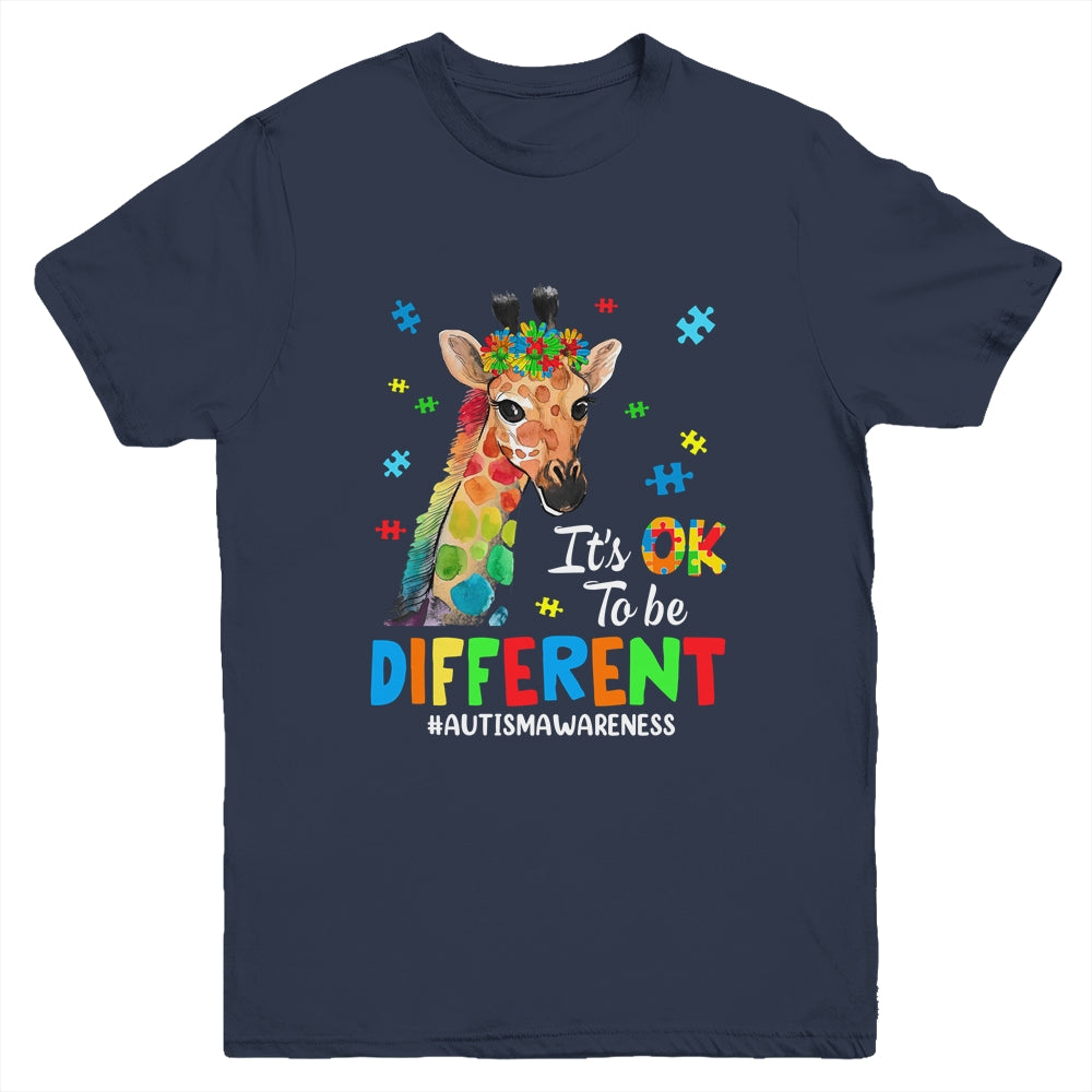 Autism Awareness Giraffe Women Kid Its Ok To Be Different Youth Shirt | siriusteestore
