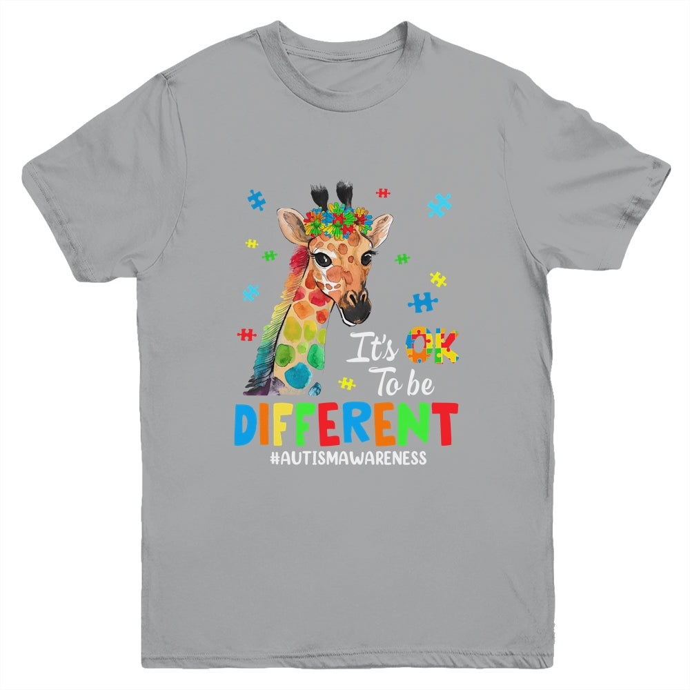 Autism Awareness Giraffe Women Kid Its Ok To Be Different Youth Shirt | siriusteestore