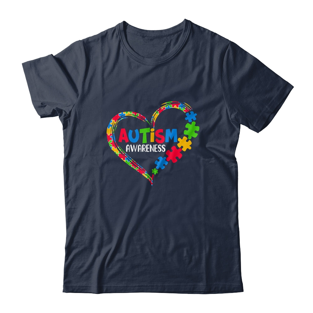 Autism Awareness Heart Puzzle Piece Support Autistic Shirt & Tank Top | siriusteestore