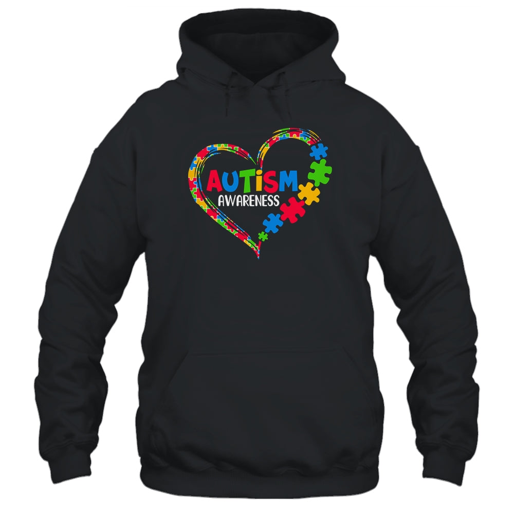 Autism Awareness Heart Puzzle Piece Support Autistic Shirt & Tank Top | siriusteestore