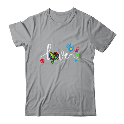 Autism Awareness Love Autism Puzzle Heart ASD Supporter Shirt & Tank Top | siriusteestore