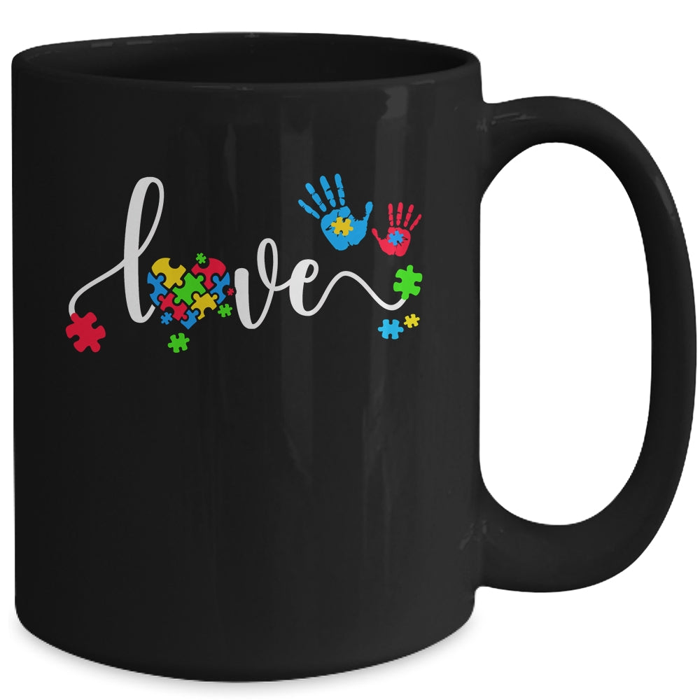 Autism Awareness Love Autism Puzzle Heart ASD Supporter Mug | siriusteestore