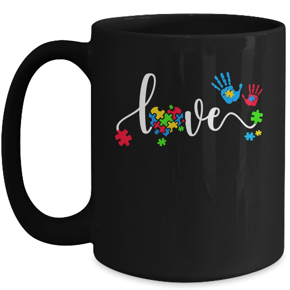 Autism Awareness Love Autism Puzzle Heart ASD Supporter Mug | siriusteestore